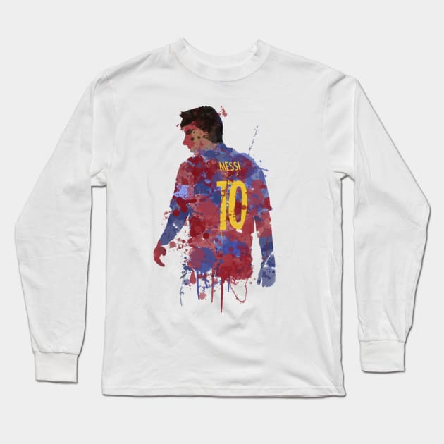 Lionel Messi - Barcelona Legend Long Sleeve T-Shirt by FootballArcade